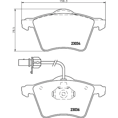 Bilde av HELLA 8DB 355 008 771 Bremseklosser med integrert slitasjevarselkontakt VOLKSWAGEN: Transporter 4 Bus,