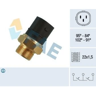 Bilde av EPS 1.850.652 Temperaturbryter, radiator ventilator M22x1,5 Made in Italy OE Equivalent VOLKSWAGEN: GOLF 2, Jetta SKODA: Octavia 2 Combi