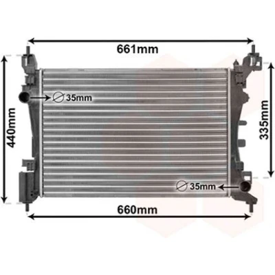 Bilde av VAN WEZEL 17002318 Radiator Aluminium 540 375 26 Kjøleribber satt sammen mekanisk