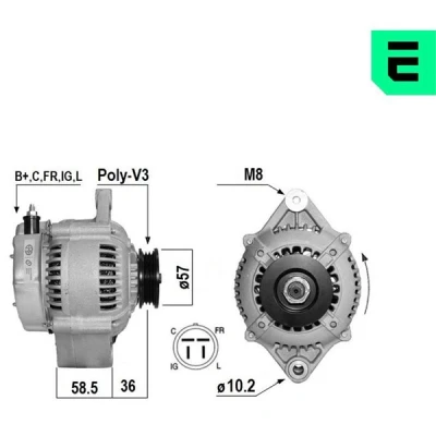 Bilde av ERA 209685A Dynamo 12V 60A HONDA: ACCORD 3
