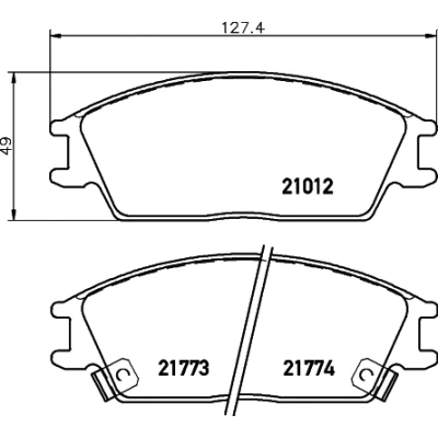 Bilde av HELLA 8DB 355 006 271 Bremseklosser med akustisk slitasjevarsel HYUNDAI: Getz, ACCENT 1, 2