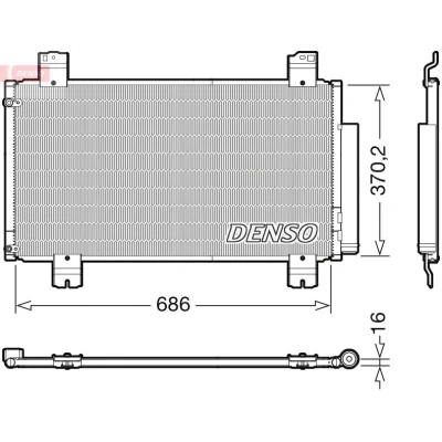 Bilde av DENSO DCN40033 Kondensator med tørker R 134a HONDA: ACCORD 8