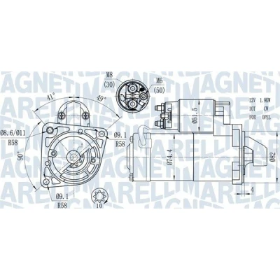 Bilde av MAGNETI MARELLI 063721428010 Starter 12 1,9 10 OPEL: Zafira B, Astra J Hatchback, Vectra C Caravan, SAAB: 9 3 Cabrio, Sedan