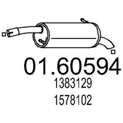 Bilde av MTS 01.60594 Sluttlyddemper 830 FORD: FIESTA 5