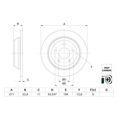 Bilde av Bremseskive, Bakaksel ford puma OE 2413300