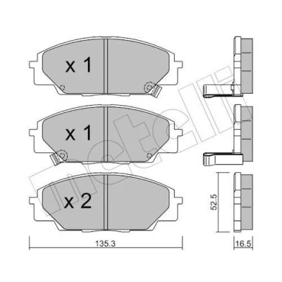 Bilde av Bremseklosser sett METELLI 22 0435 0