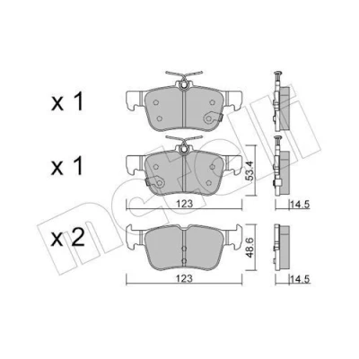 Bilde av METELLI 22 1040 1 Bremseklosser med akustisk slitasjevarsel FORD: Focus Mk4 Turnier, Kuga Mk3