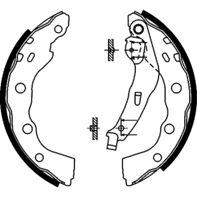 Bilde av TEXTAR 91056400 Bremsesko 203,2 39 med håndbremsarm MITSUBISHI: Carisma Sedan, Hatchback