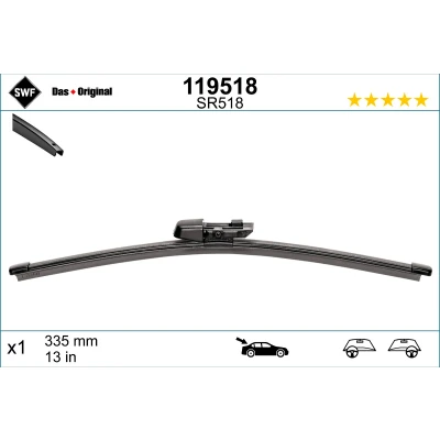 Bilde av Vindusvisker Swf Visioflex Rear 119518 335mm bak Rammeløs VOLKSWAGEN: Passat B8 Variant, Touran I, Sharan II, SKODA: Octavia 3 Combi, Kodiaq, Roomster