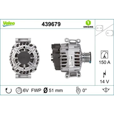 Bilde av VALEO 439679 Dynamo 14V 150A MERCEDES BENZ: Sprinter 3.5 T Van, C Klasse modell, 5 Van
