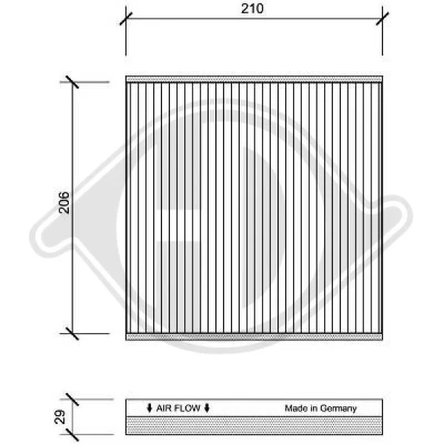 Bilde av DIEDERICHS DCI1070 Kupéfilter Karbonfilter 210 206 30 Climate RENAULT: LAGUNA 2 Grandtour