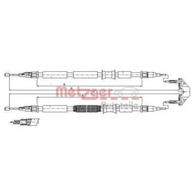 Bilde av METZGER 11.5862 Bremsekabel bak 1254/1060+1254/1060 Trommelbrems COFLE OPEL: Astra G Caravan, Sedan