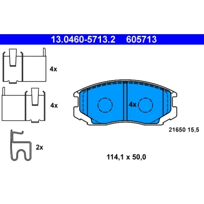 Bilde av ATE 13.0460 5713.2 Bremseklosser med akustisk slitasjevarsel tilbehør DAIHATSU: Terios II
