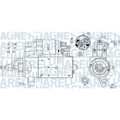 Bilde av MAGNETI MARELLI 063721563510 Starter 12 1,7 10 AUDI: A4 B8 Sedan, Allroad
