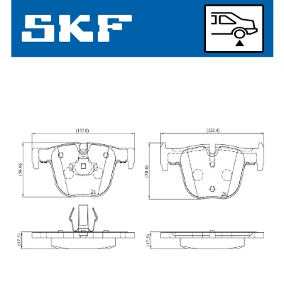 Bilde av SKF VKBP 90508 Bremseklosser klargjort for slitasjeindikator