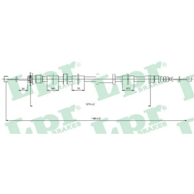 Bilde av LPR C0520B Bremsekabel 1485/1270 Skivebrems FIAT: Panda II Hatchback