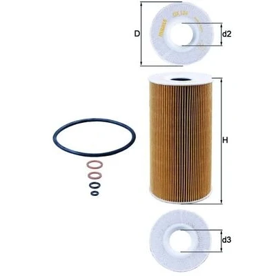 Bilde av MAHLE ORIGINAL OX 126D Oljefilter Filterinnsats BMW: 5 Touring, Sedan, 3 OPEL: Omega B Caravan, LAND ROVER: Range Rover 2