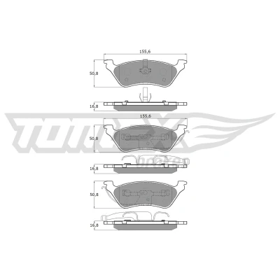 Bilde av TOMEX brakes TX 15 31 Bremseklosser bakaksel CHRYSLER: Voyager 4, / Grand 3, JEEP: Cherokee III, DODGE: Caravan IV MPV