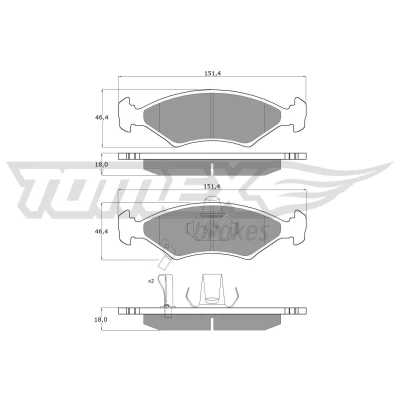 Bilde av TOMEX brakes TX 10 29 Bremseklosser framaksel med akustisk slitasjevarsel