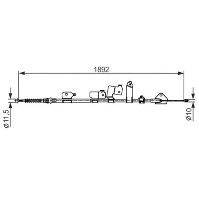 Bilde av BOSCH 1 987 482 439 Bremsekabel 1892 TOYOTA: Auris Hatchback, Corolla X Sedan, Stasjonsvogn
