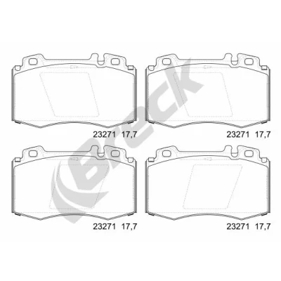 Bilde av BRECK 23271 00 552 20 Bremseklosser klargjort for slitasjeindikator MERCEDES BENZ: E Klasse T modell, Sedan, ML