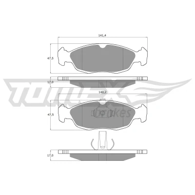Bilde av TOMEX brakes TX 11 71 Bremseklosser framaksel PEUGEOT: 306 Hatchback
