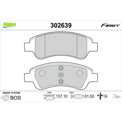 Bilde av VALEO 302639 Bremseklosser framaksel ekskl. slitasjevarselkontakt med antihyle blikk PEUGEOT: 208 I Hatchback, 207 307 Stasjonsvogn