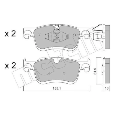 Bilde av METELLI 22 1349 0 Bremseklosser klargjort for slitasjeindikator PEUGEOT: Partner III Van, Rifter MPV, CITROËN: Berlingo