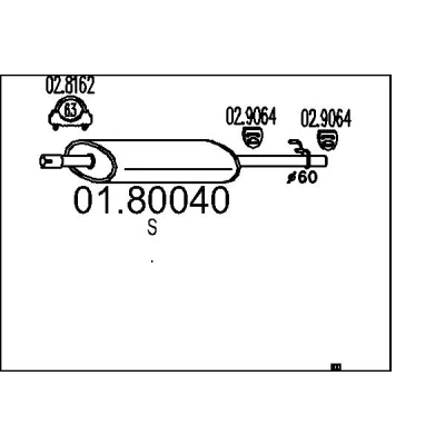 Bilde av Midtre eksospotte MTS 01.80040
