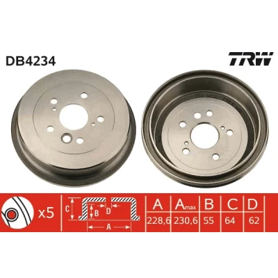 Bilde av TRW DB4234 Bremsetrommel