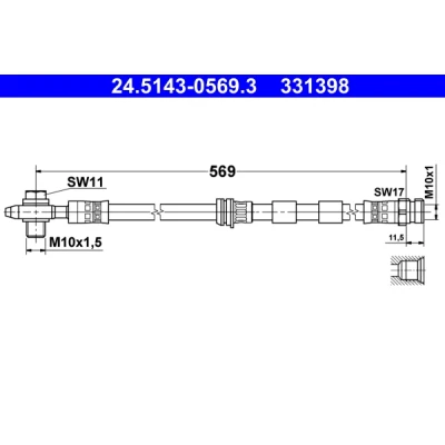 Bilde av Bremseslange, Framaksel, audi,seat,skoda,vw, 1J0 611 701 B, C, D, E, G, M