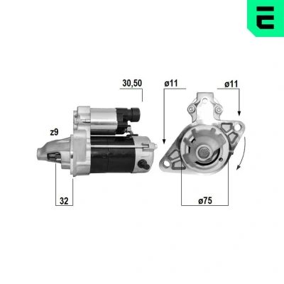 Bilde av ERA 221169A Starter 12V 1kW 9 M8 HONDA: CR V 1