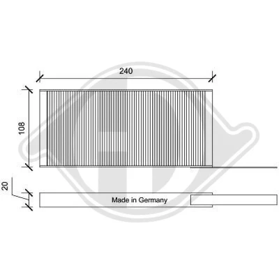 Bilde av DIEDERICHS DCI0172S Kupéfilter pollenfilter 242 108 40 Climate RENAULT: MASTER 3, Kangoo II / Grand Kangoo, Express