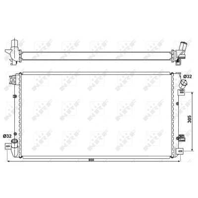 Bilde av NRF 53076 Radiator Aluminium 780 411 40 Kjøleribber loddet