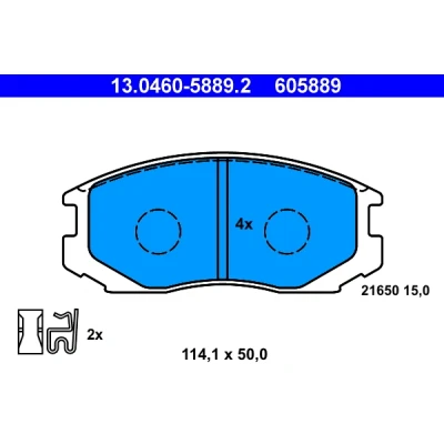 Bilde av ATE 13.0460 5889.2 Bremseklosser med akustisk slitasjevarsel MITSUBISHI: Lancer 6 Limousine