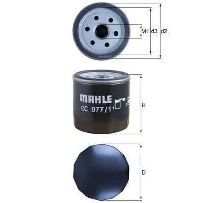 Bilde av Oljefilter MAHLE ORIGINAL OC 977/1