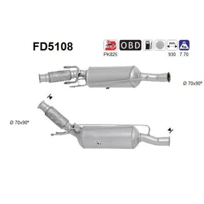 Bilde av AS FD5108 Partikkelfilter Euro 5 Cordierit CITROËN: C4 I Grand Picasso, PEUGEOT: 5008