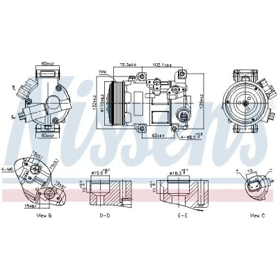 Bilde av NISSENS 89516 Kompressor 5SE12C 12 PAG 46 R 134a TOYOTA: Avensis III Stasjonsvogn, RAV4 SUV