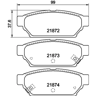 Bilde av HELLA 8DB 355 016 701 Bremseklosser med akustisk slitasjevarsel MITSUBISHI: Lancer 6 Limousine, Carisma Sedan, Stasjonsvogn