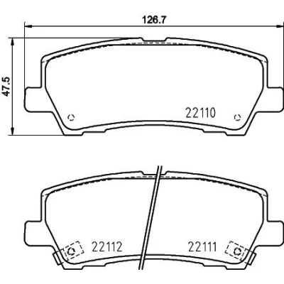 Bilde av HELLA 8DB 355 036 441 Bremseklosser inkl. slitasjevarselkontakt med tilbehør FORD USA: Mustang Mk6 Coupé
