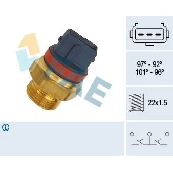 Bilde av Temperaturbryter, radiator ventilator, citroën,fiat,lancia,peugeot, 02T 311 206 C, E, F, H,
