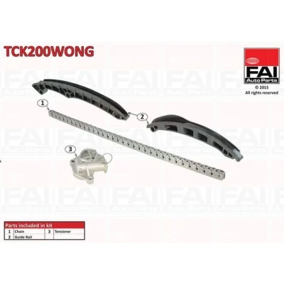 Bilde av FAI AutoParts TCK200WONG Registerkjedesett uten tetning, tannhjul simplex, Kjede m/lite støy VOLKSWAGEN: Polo IV Hatchback, V Hatchback