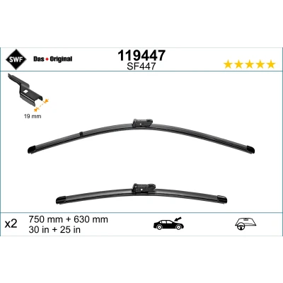 Bilde av Vindusvisker Swf Visioflex 119447 foran Rammeløs CITROËN: DS5 Hatchback