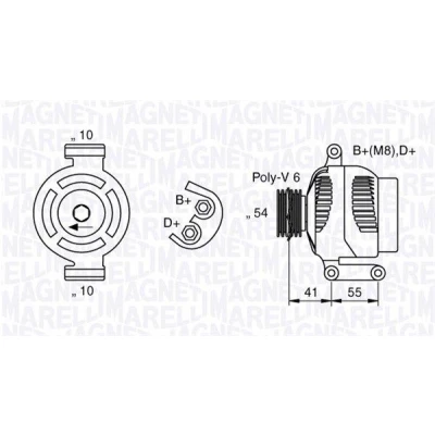 Bilde av MAGNETI MARELLI 063377028010 Dynamo 12V 120A FIAT: 500 Hatchback, Punto Evo C Cabrio, ALFA ROMEO: MiTo