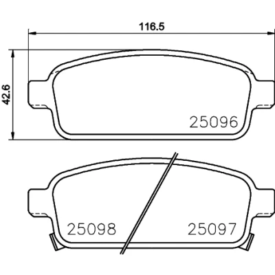 Bilde av HELLA 8DB 355 015 221 Bremseklosser med akustisk slitasjevarsel tilbehør OPEL: Astra J Sports Tourer, Mokka / X, Zafira C Tourer