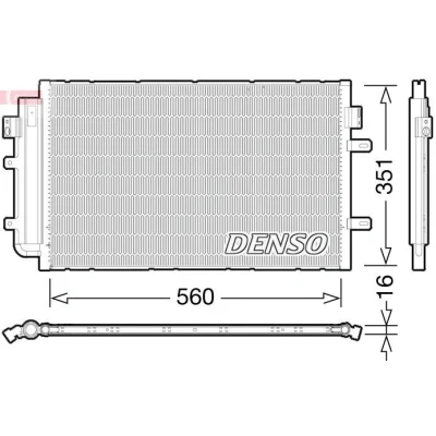 Bilde av DENSO DCN12005 Kondensator med tørker 560x351x16 R 134a 560