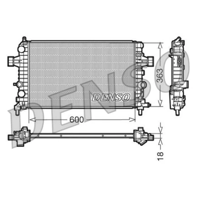 Bilde av DENSO DRM20103 Radiator Aluminium 600 363 18 OPEL: Zafira A, Astra H Caravan, GTC