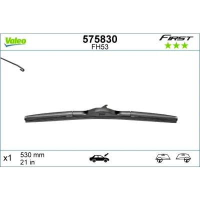 Bilde av Vindusvisker Valeo First Hybrid 575830 530mm Hybridviskerblad feste m/haker MITSUBISHI: Outlander 2 SUV, ASX PEUGEOT: 4007, 4008 SUV