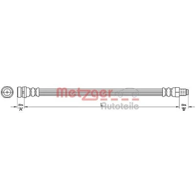 Bilde av METZGER 4110368 Bremseslange 383 VOLVO: V50, C30, S40 II, CITROËN: Berlingo / First I