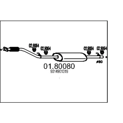 Bilde av Midtre eksospotte MTS 01.80080